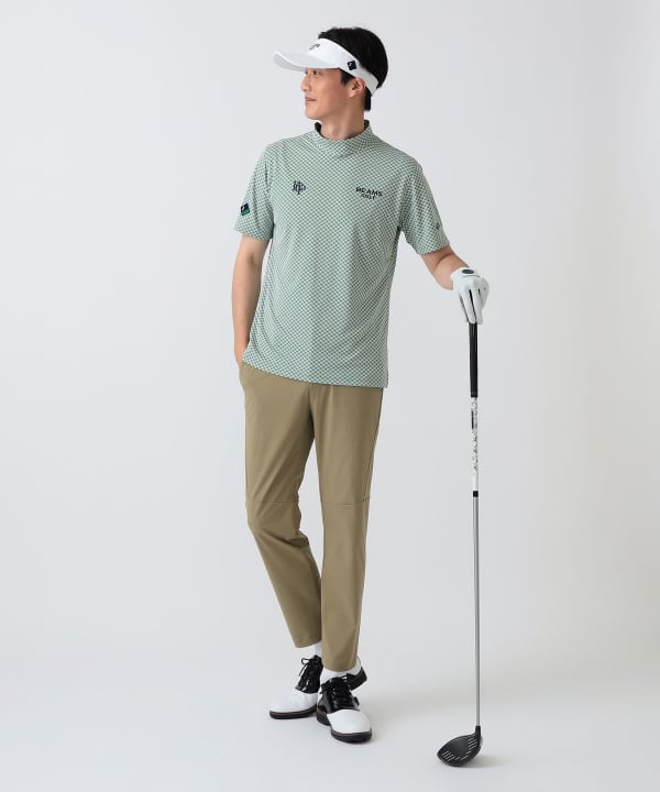 〈MEN〉PURPLE LABEL / スフィダンテ バイアスチェック モックネックシャツ Model： H186 B92 W74 H90 Size：L