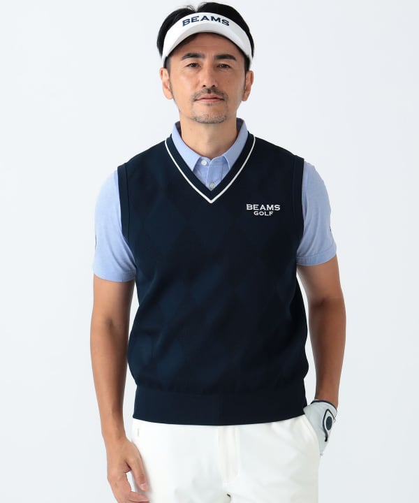 BEAMS GOLF（ビームス ゴルフ）PURPLE LABEL / シャドーアーガイル ニットベスト（トップス ニット・セーター）通販｜BEAMS