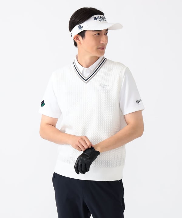 BEAMS GOLF 二枚セット　ケーブル編み ノースリーブベスト BEAMS GOLF｜PURPLE LABEL / チルデン ケーブル編 ニット ベスト