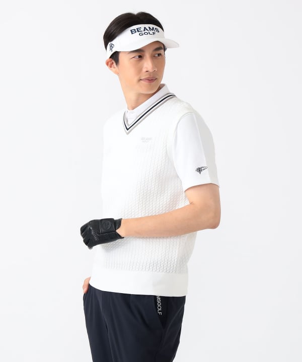 BEAMS GOLF メッシュ Vネック ベスト Mサイズ BEAMS GOLF（ビームス ゴルフ）〈MEN〉PURPLE LABEL / チルデン