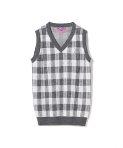BEAMS GOLF PURPLE LABEL / チェック ジャカード Vネック ベスト