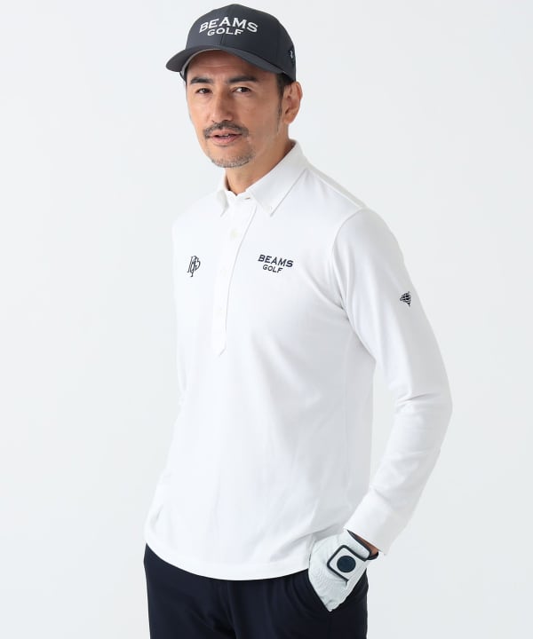 BEAMS GOLF プライムフレックス　鹿の子 ロングスリーブ ポロシャツ BEAMS GOLF ポロシャツ 「MEN」BEAMS PURPLE LABEL