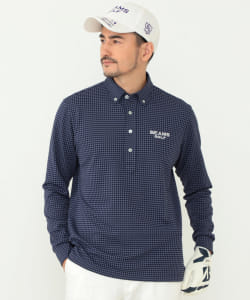 BEAMS GOLF PURPLE LABEL / サッカー ジャカード ギンガムチェック ポロシャツ