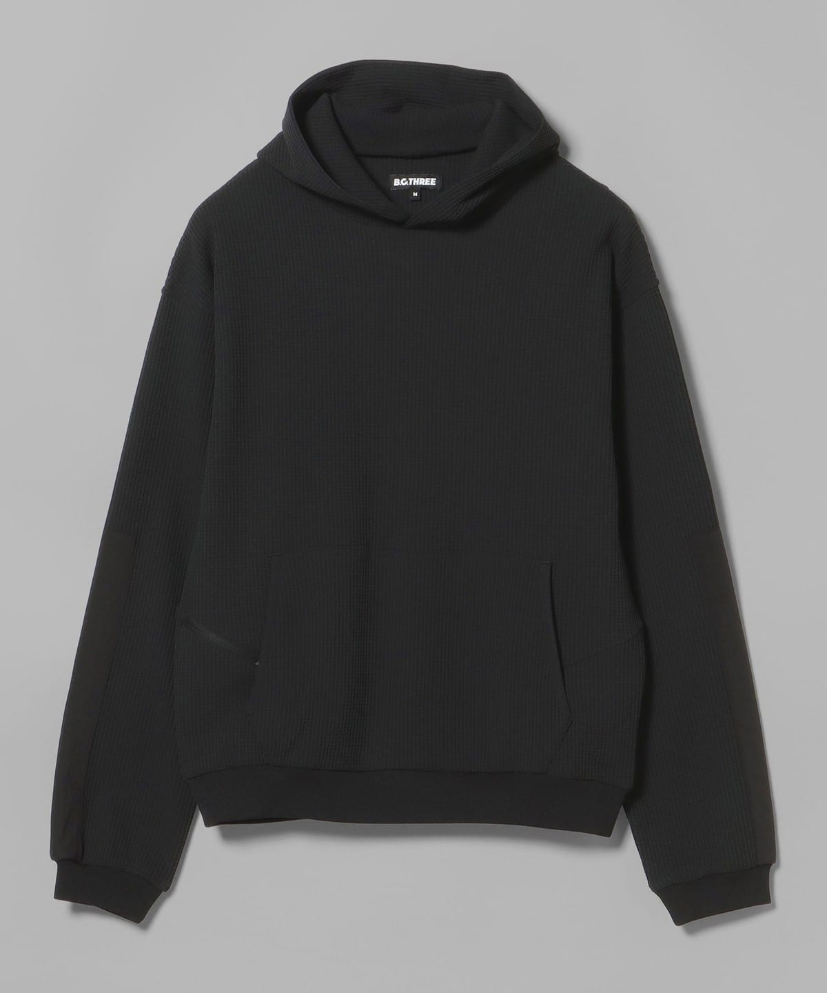 B. G.THREE / ALL-TIME ワッフル フード プルオーバーシャツ（LV.3） トップス MEN BLACK M