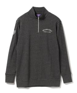 ▲BEAMS GOLF PURPLE LABEL / ハウンドトゥース ハーフジップ プルオーバーシャツ
