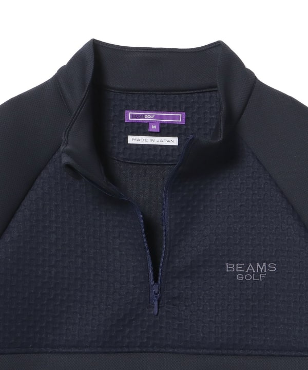 BEAMS GOLFスタンド ハーフジップ プルオーバーシャツ サイズXL、LL BEAMS GOLF（ビームス ゴルフ）PURPLE LABEL / スフィダンテ 切り替え