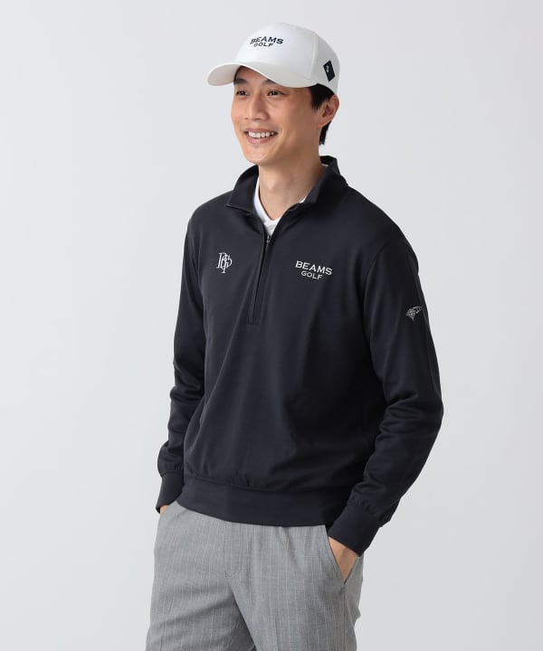 PURPLE LABEL / スフィダンテ ハーフジップ プルオーバー Model： H186 B92 W74 H90 Size：L