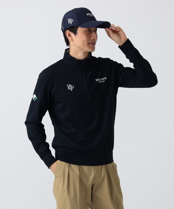PURPLE LABEL / スフィダンテ ハーフジップ プルオーバー Model： H186 B92 W74 H90 Size：L