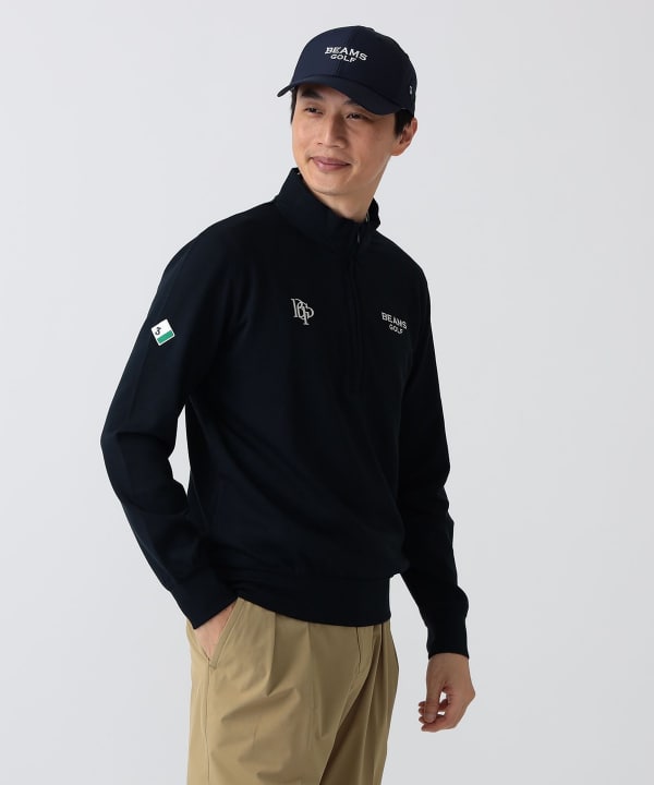 PURPLE LABEL / スフィダンテ ハーフジップ プルオーバー Model： H186 B92 W74 H90 Size：L
