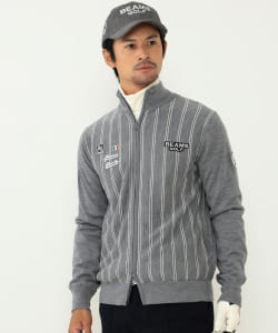 BEAMS GOLF PURPLE LABEL / タラッティ 裏付き ストライプ ニット
