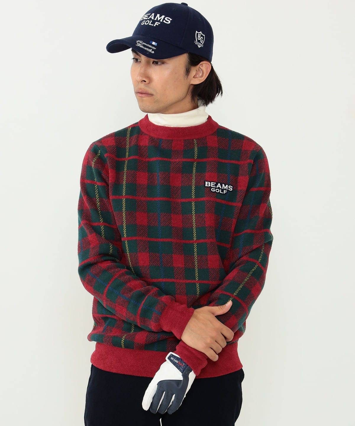 <MEN> BEAMS GOLF PURPLE LABEL / Classic Tartan Check Knit