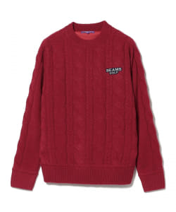 PURPLE LABEL / モックネック ケーブル 裏付きニット