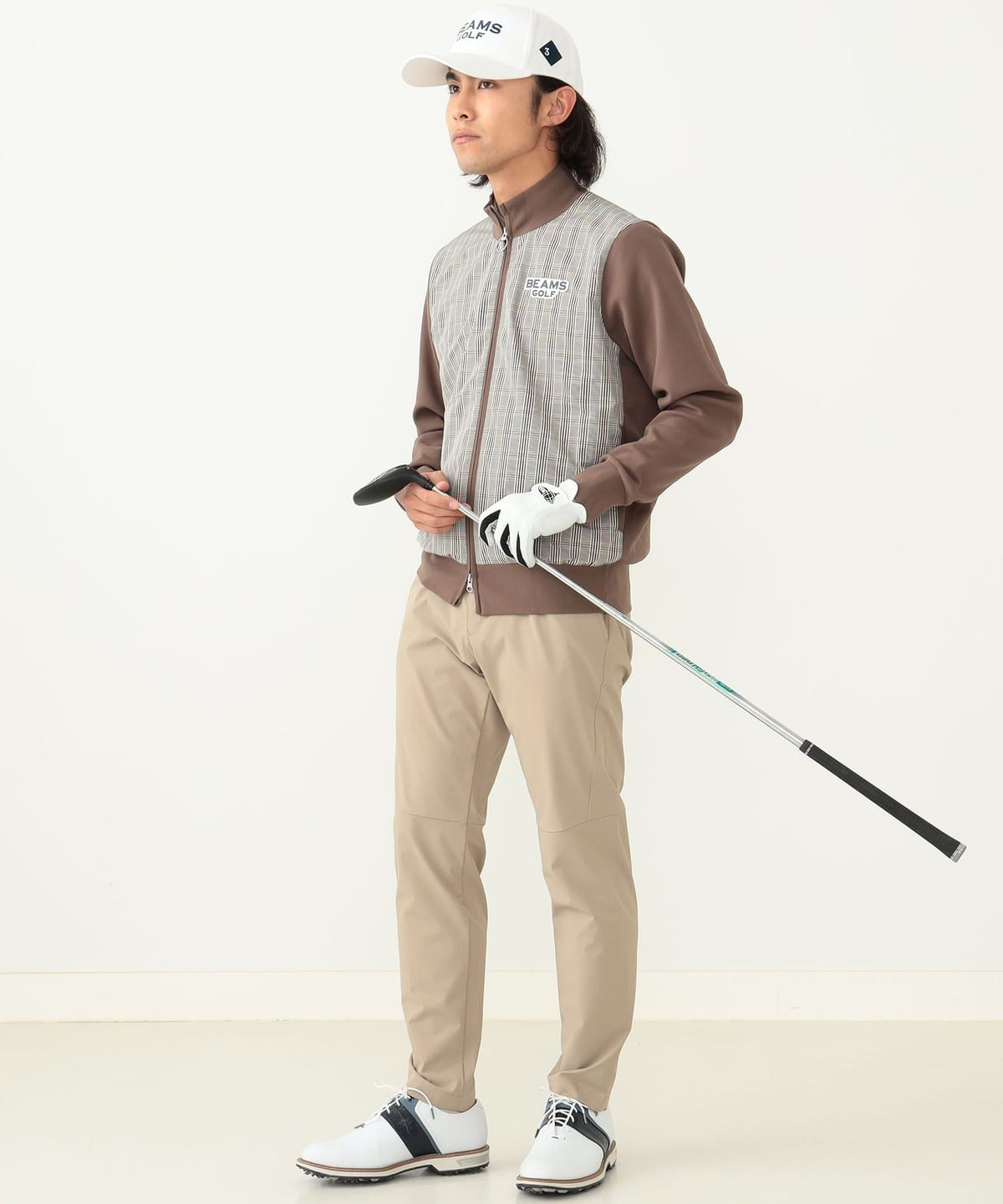 BEAMS GOLF（ビームス ゴルフ）PURPLE LABEL / チェックフロント ニットジップブルゾン（トップス ニット・セーター）通販｜ BEAMS