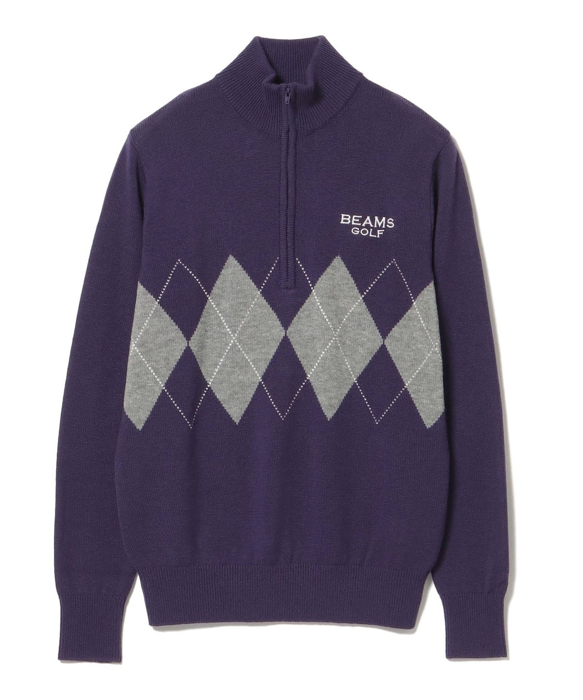 BEAMS GOLF（ビームス ゴルフ）PURPLE LABEL / ハーフジップ アーガイルニット（トップス ニット・セーター）通販｜BEAMS