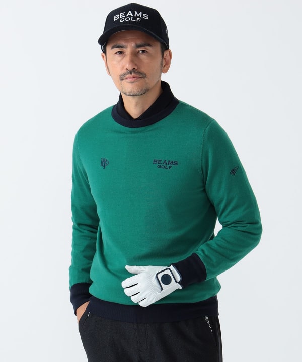 BEAMS GOLF（ビームス ゴルフ）〈MEN〉PURPLE LABEL / エアシャット 裏付き スフィダンテ バイカラーニット（トップス ニット・ セーター）通販｜BEAMS