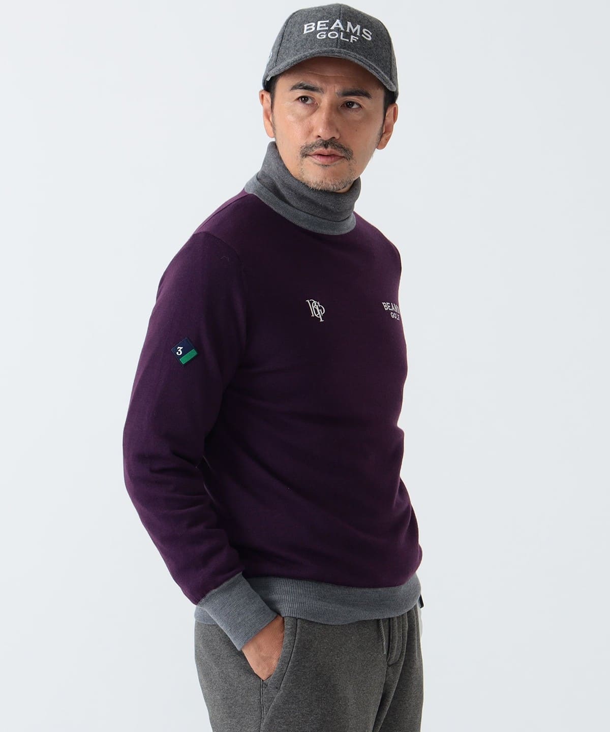 BEAMS GOLF（ビームス ゴルフ）〈MEN〉PURPLE LABEL / エアシャット 裏付き スフィダンテ バイカラーニット（トップス  ニット・セーター）通販｜BEAMS