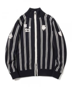 BEAMS GOLF PURPLE LABEL / 防風 タラッティ ストライプ ニットブルゾン