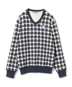 BEAMS GOLF PURPLE LABEL / ハウンドトゥース 防風 セーター