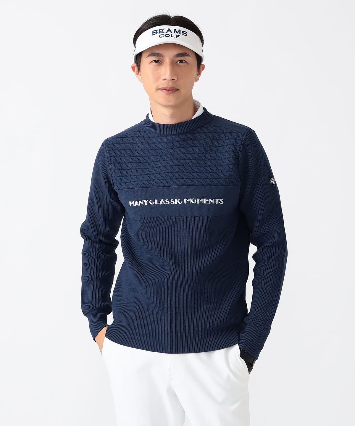 PURPLE LABEL / ケーブル編みボーダー プルオーバー ニット トップス MEN NAVY XL PURPLE LABEL / ケーブル編みボーダー プルオーバー ニット トップス MEN NAVY XL