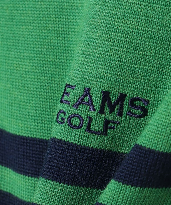 BEAMS GOLF 防風ニット 裏地付き 刺繍 美品 完売モデル◎ 緑 M BEAMS GOLF（ビームス ゴルフ）PURPLE LABEL / ハーフジップ