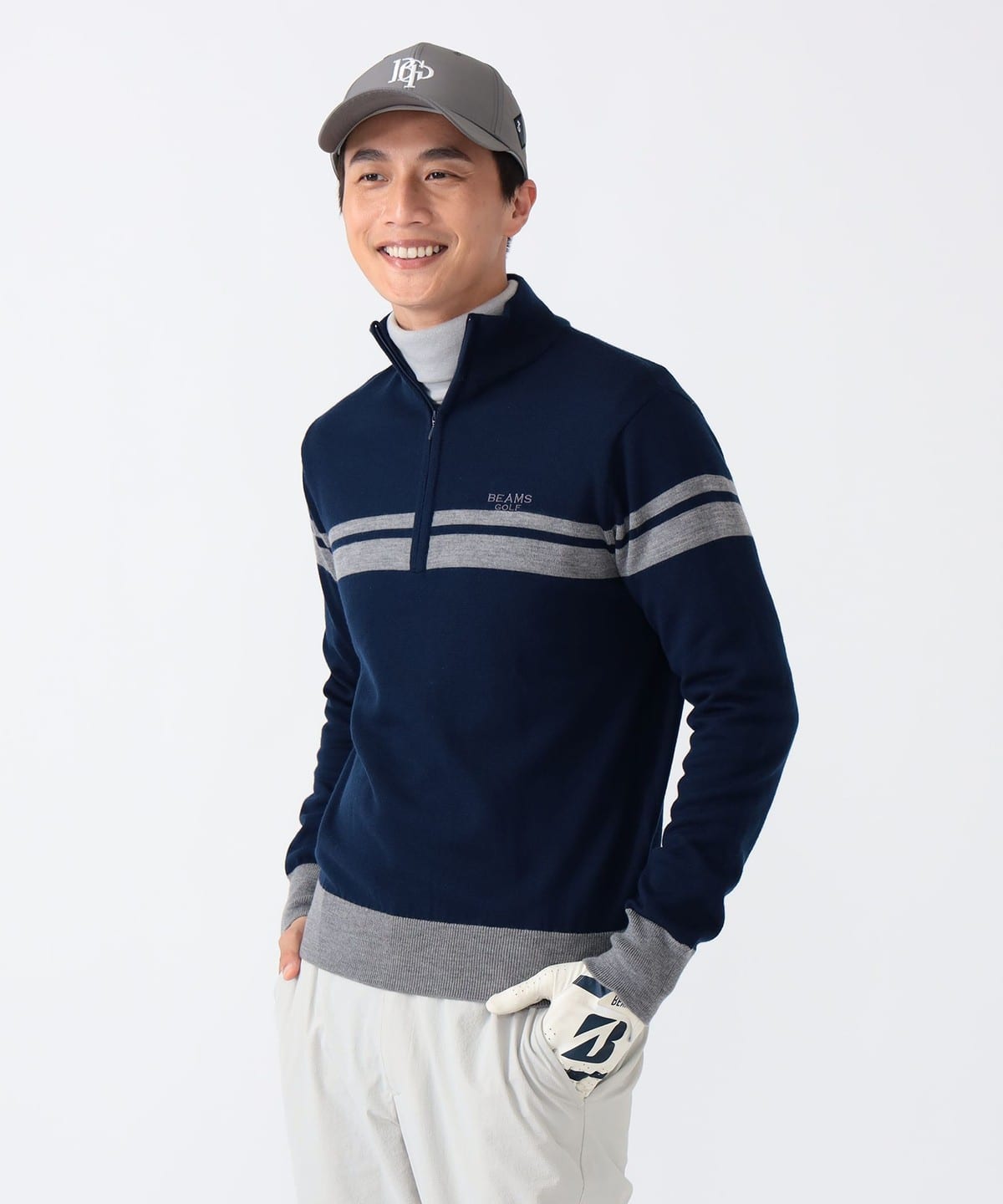 PURPLE LABEL / ハーフジップ ボーダー ニット トップス MEN NAVY M PURPLE LABEL / ハーフジップ ボーダー ニット トップス MEN NAVY M