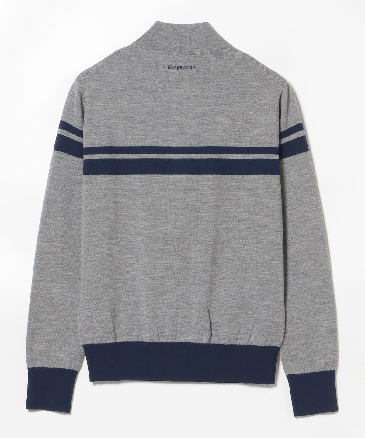 ビームスゴルフ　ハーフジップ　セーター　ネイビー PURPLE LABEL ハーフジップ コード ロングスリーブ モックネックシャツ