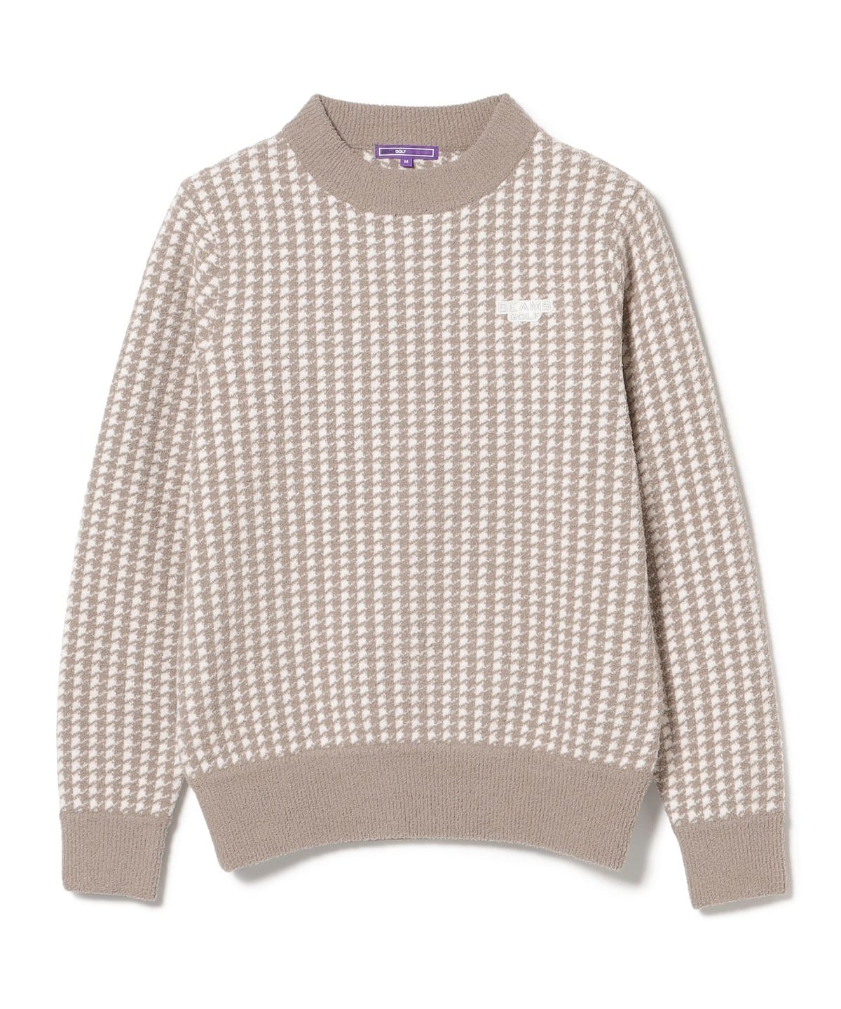 ビームスゴルフ 千鳥格子柄 防風 ニット プルオーバー Vネック メンズ M BEAMS GOLF（ビームス ゴルフ）PURPLE LABEL / 千鳥ジャカード ニット