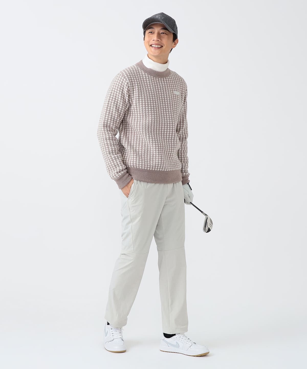 BEAMS GOLF（ビームス ゴルフ）PURPLE LABEL / 千鳥ジャカード ニット