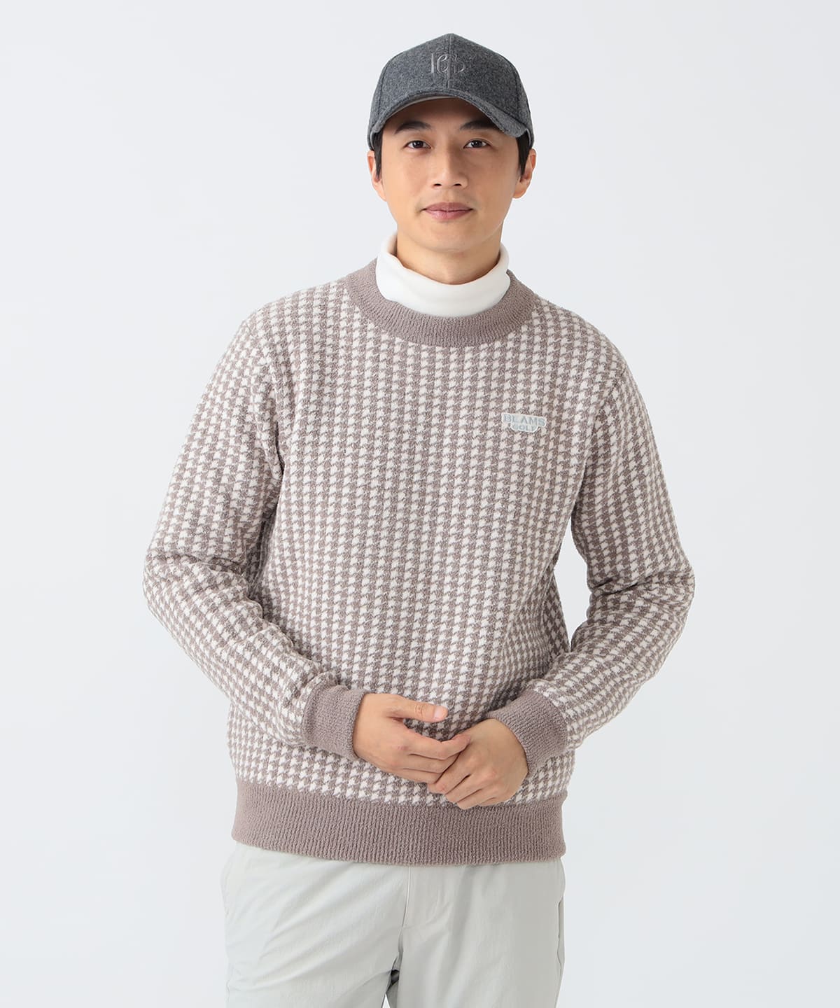 BEAMS GOLF（ビームス ゴルフ）PURPLE LABEL / 千鳥ジャカード ニット