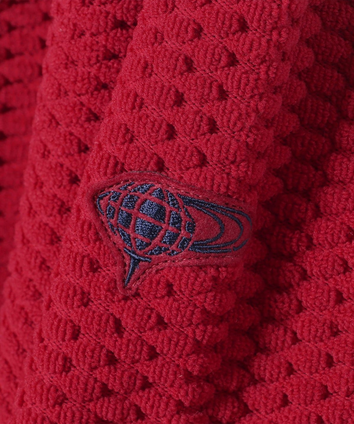 BEAMS GOLF バーガンディ ニットセーター B-ロゴニット ワインレッド