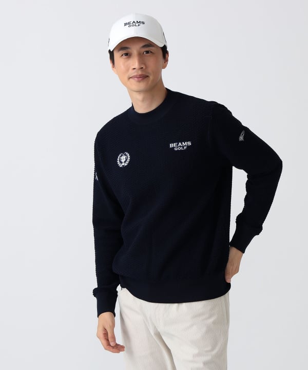 PURPLE LABEL / リターンブリティッシュ モックネックニット Model： H186 B92 W74 H90 Size：L