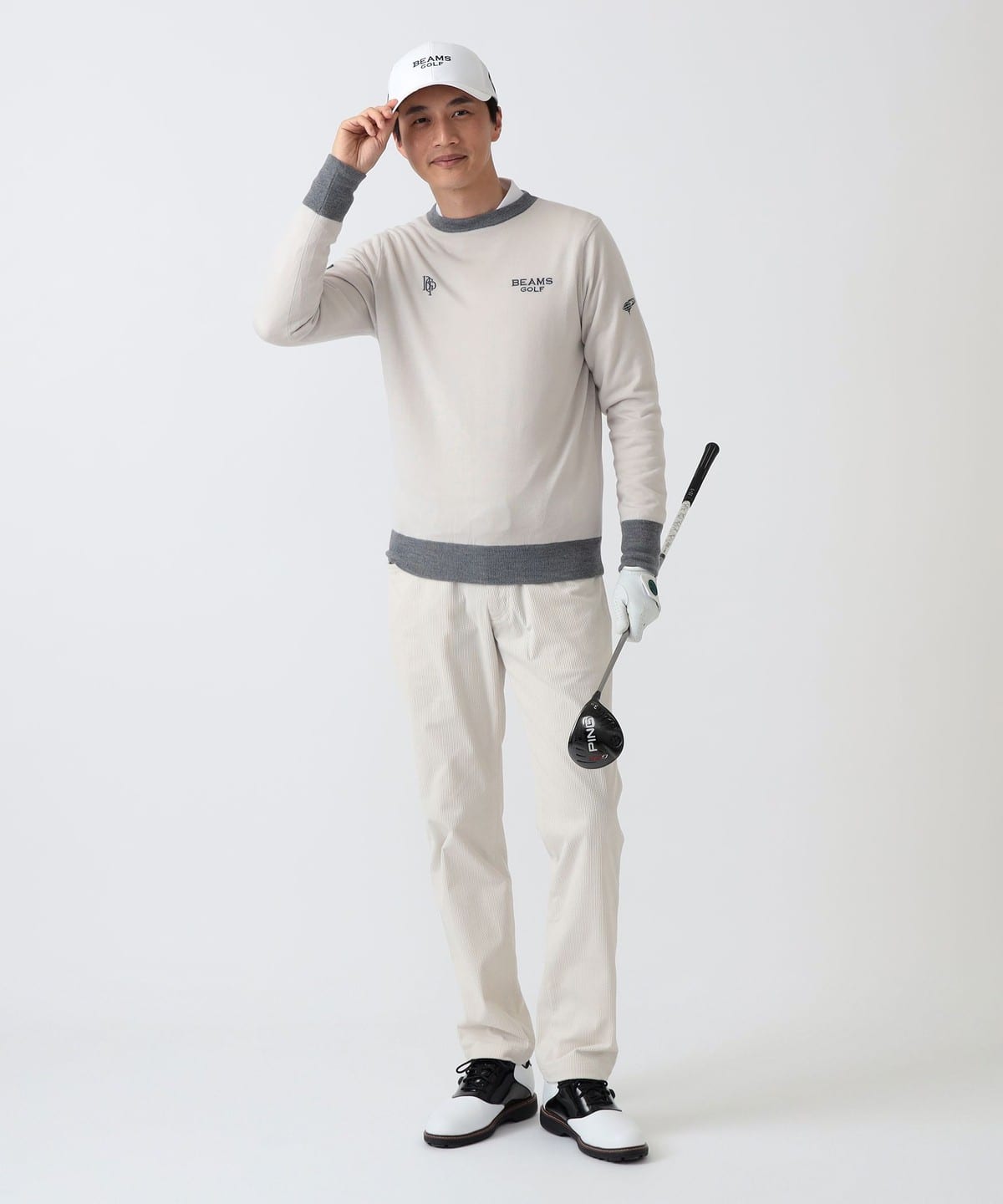 BEAMS GOLF ビームスゴルフ タイダイ ダンボールニット 上下セット L BEAMS GOLF（ビームス ゴルフ）〈MEN〉 PURPLE LABEL / 防風エア