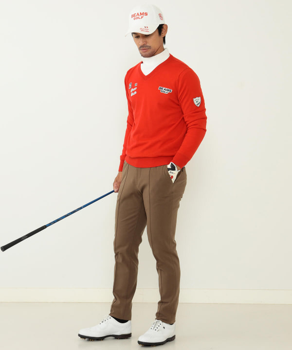 BEAMS GOLF ウォームビズ パンツ RED size S