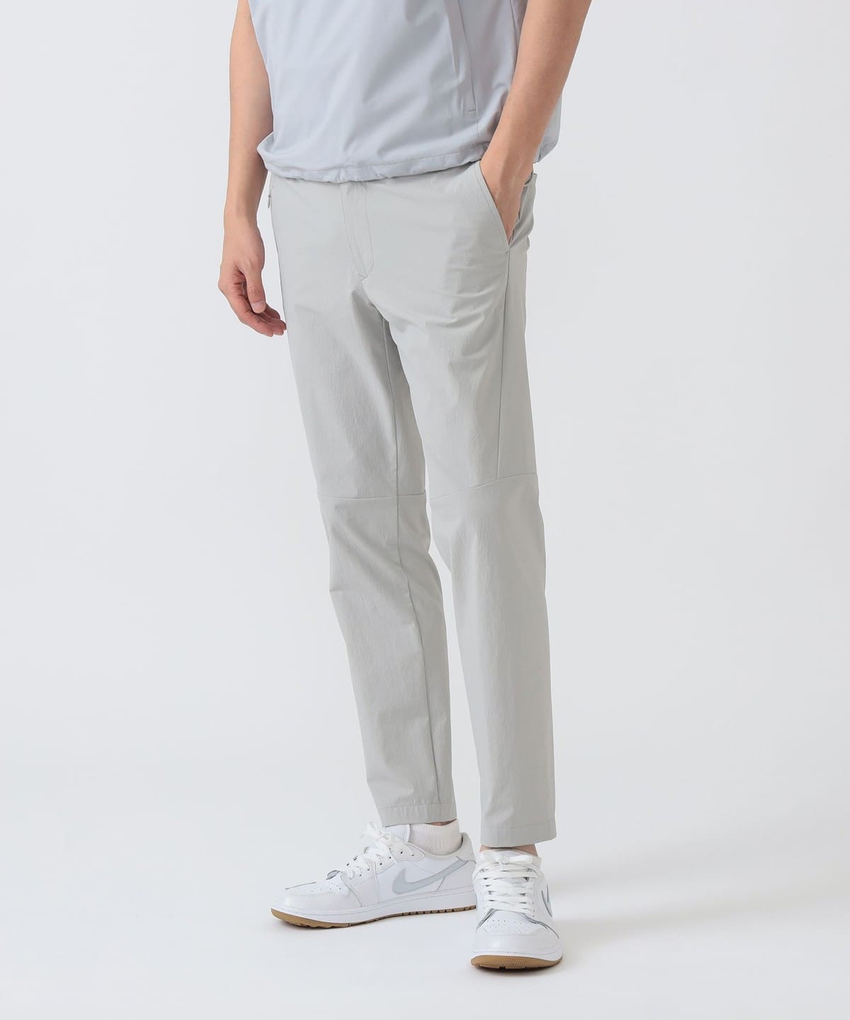 新品‼️【BEAMS GOLF】スリムフィット グレー パンツ　46 M BEAMS GOLF（ビームス ゴルフ）PURPLE LABEL / ストレッチナイロン