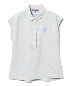 BEAMS GOLF PURPLE LABEL / 麻調 キャップスリーブ ポロシャツ