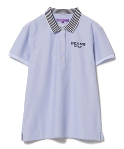 〈WOMEN〉BEAMS GOLF PURPLE LABEL / 女裝 領後LOGO 人字紋 POLO衫