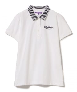 〈WOMEN〉BEAMS GOLF PURPLE LABEL / 女裝 領後LOGO 人字紋 POLO衫