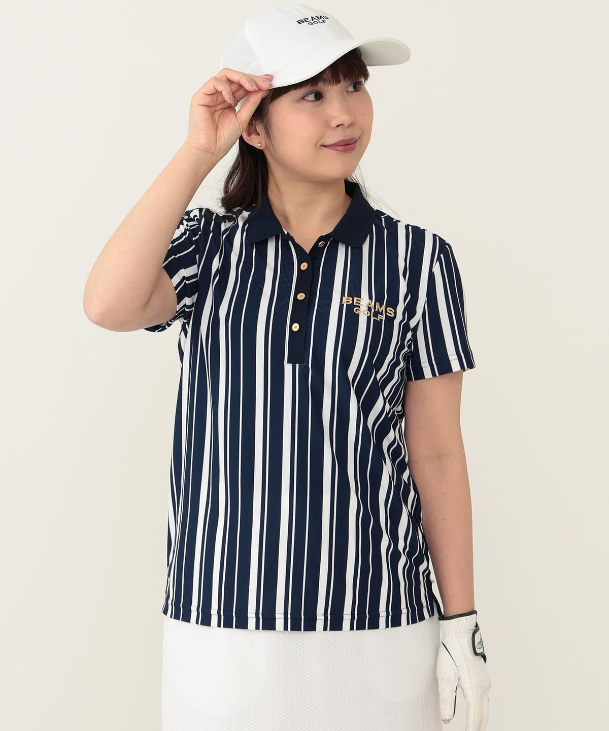 BEAMS GOLF（ビームス ゴルフ）〈WOMEN〉 PURPLE LABEL / バイカラー ストライププリント ポロシャツ（シャツ・ブラウス  ポロシャツ）通販｜BEAMS