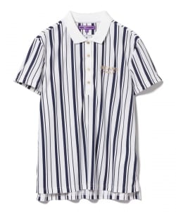 BEAMS GOLF PURPLE LABEL / 女裝 雙色 直條紋印花 POLO衫