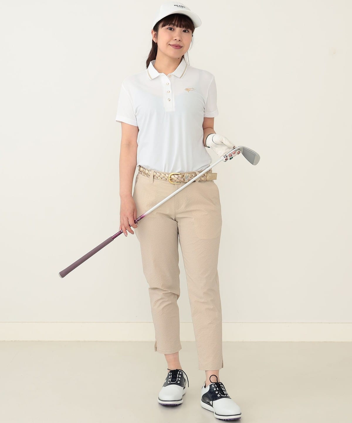 BEAMS GOLF PURPLE LABEL スフィダンテ ベア鹿の子 ボタンダウン