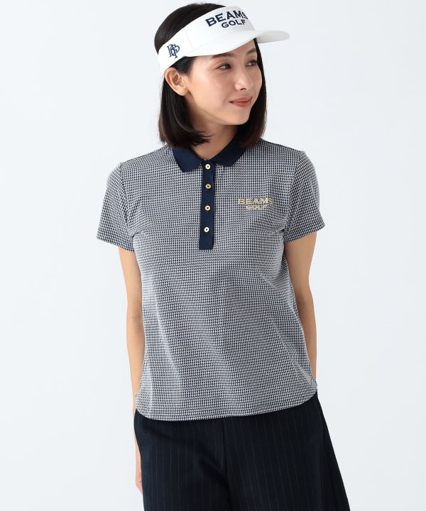 BEAMS GOLF（ビームス ゴルフ）〈WOMEN〉PURPLE LABEL / ハウンドトゥース ジャカード ポロシャツ（シャツ・ブラウス  ポロシャツ）通販｜BEAMS