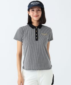 BEAMS GOLF PURPLE LABEL / 女裝 千鳥格紋 緹花 POLO衫