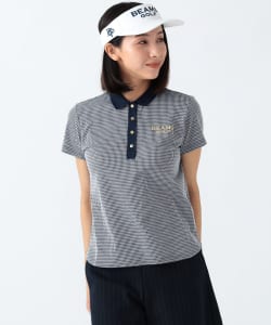 BEAMS GOLF PURPLE LABEL / 女裝 千鳥格紋 緹花 POLO衫