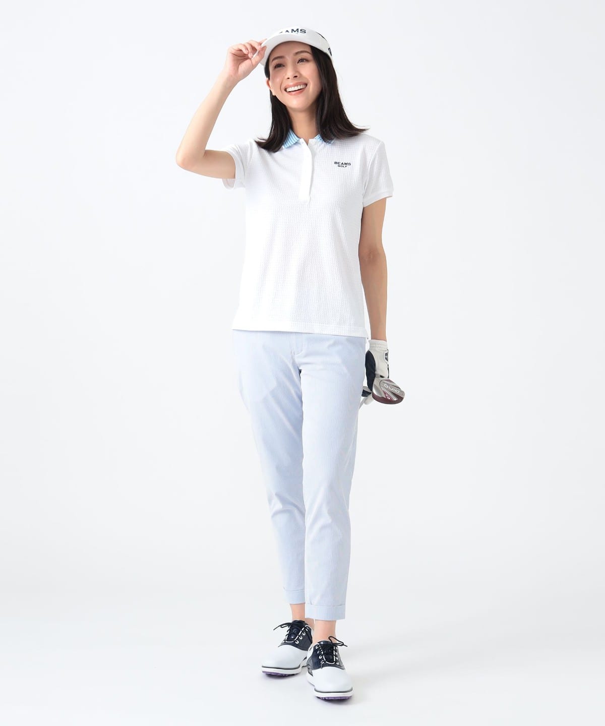 BEAMS GOLF（ビームス ゴルフ）PURPLE LABEL / 襟裏ロゴ 格子柄