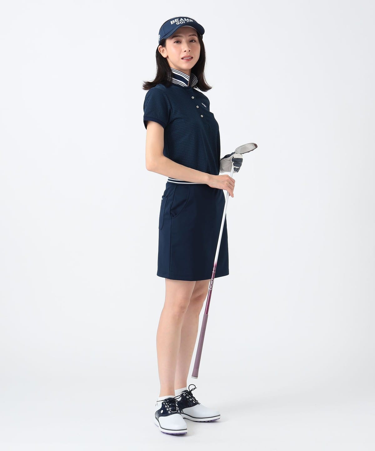 BEAMS GOLF（ビームス ゴルフ）PURPLE LABEL / 襟裏ロゴ 格子柄