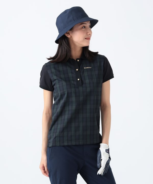 BEAMS GOLF（ビームス ゴルフ）〈WOMEN〉PURPLE LABEL / チェック 切り替え ポロシャツ（シャツ・ブラウス ポロシャツ）通販｜ BEAMS