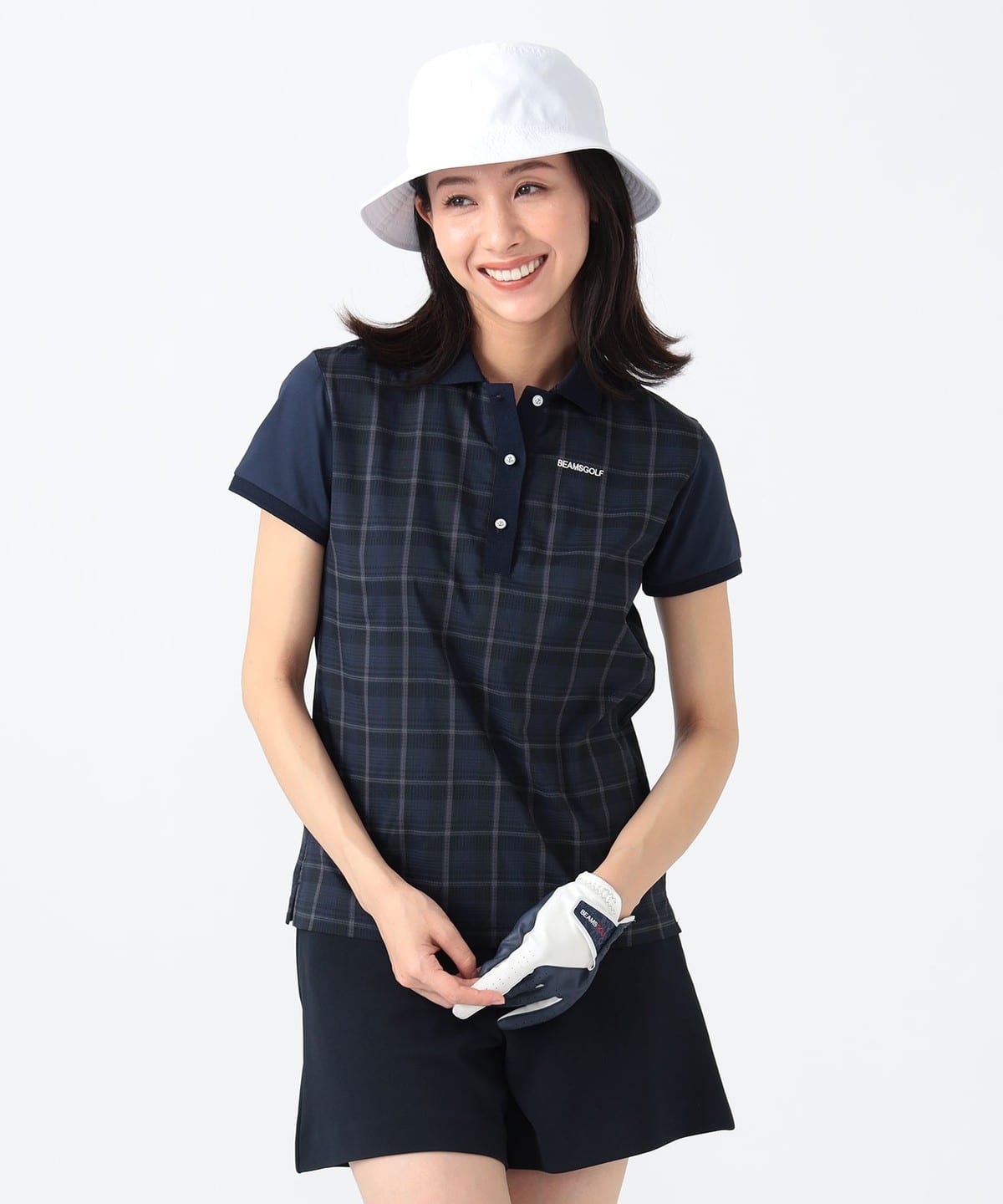 BEAMS GOLF（ビームス ゴルフ）〈WOMEN〉PURPLE LABEL / チェック 切り替え ポロシャツ（シャツ・ブラウス ポロシャツ）通販｜ BEAMS