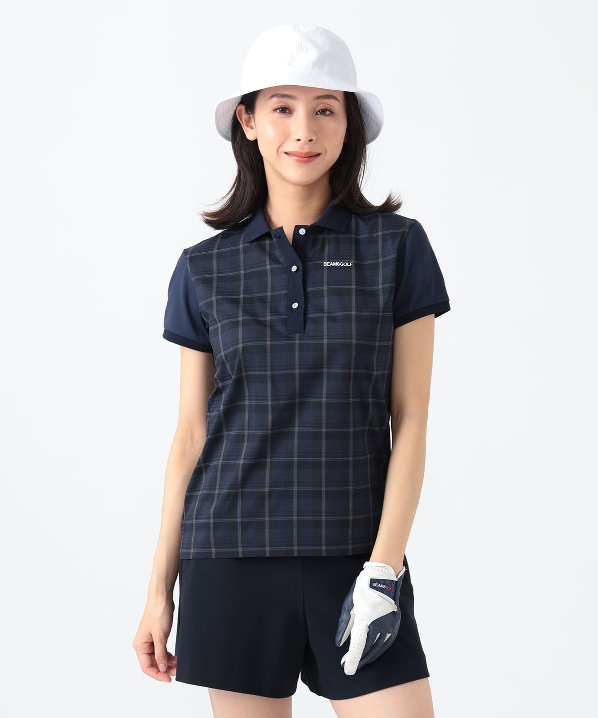 BEAMS GOLF セットアップ L パープルレーベル ネイビー パイル