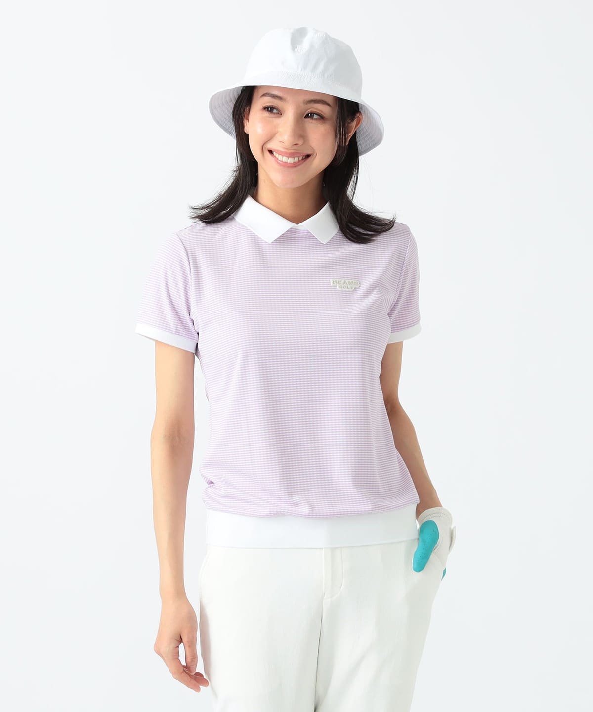 PURPLE LABEL / 襟付き ギンガムチェック プルオーバー Tシャツ・カットソー WOMEN PURPLE L PURPLE LABEL / 襟付き ギンガムチェック プルオーバー Tシャツ・カットソー WOMEN PURPLE L