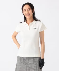 【+15%ポイントUP】〈WOMEN〉PURPLE LABEL / タック編み ポロシャツ．
